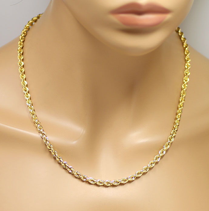 Foto 4 - Gold-Halskette im Kordel Muster 45cm aus 585er Gelbgold, K3119