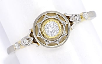 Foto 1 - Zauberhafter Diamantenring antik Gold-Platin, S2670