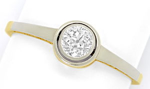 Foto 1 - antiker Altschliff Solitär-Diamant-Ring Gelbgold-Platin, S3505