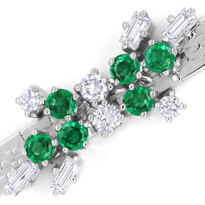 Foto 2 - Armband mit Spitzen Smaragden und lupenreinen Diamanten, S9860