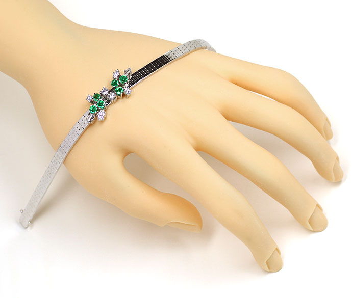 Foto 4 - Armband mit Spitzen Smaragden und lupenreinen Diamanten, S9860